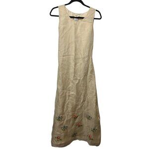 Laura Ashley Silk Maxi Dress - Flax Color - Size US 10